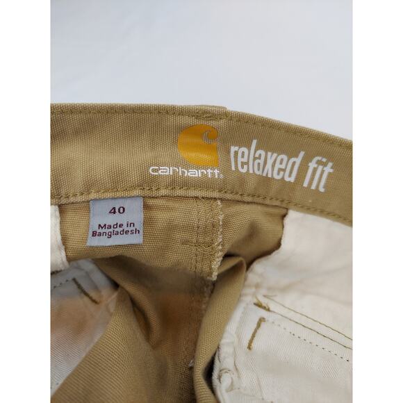 Carhartt Men's Rugged Flex Relaxed Fit Canvas Cargo Work Shorts Khaki Size 40 - Picture 5 of 9